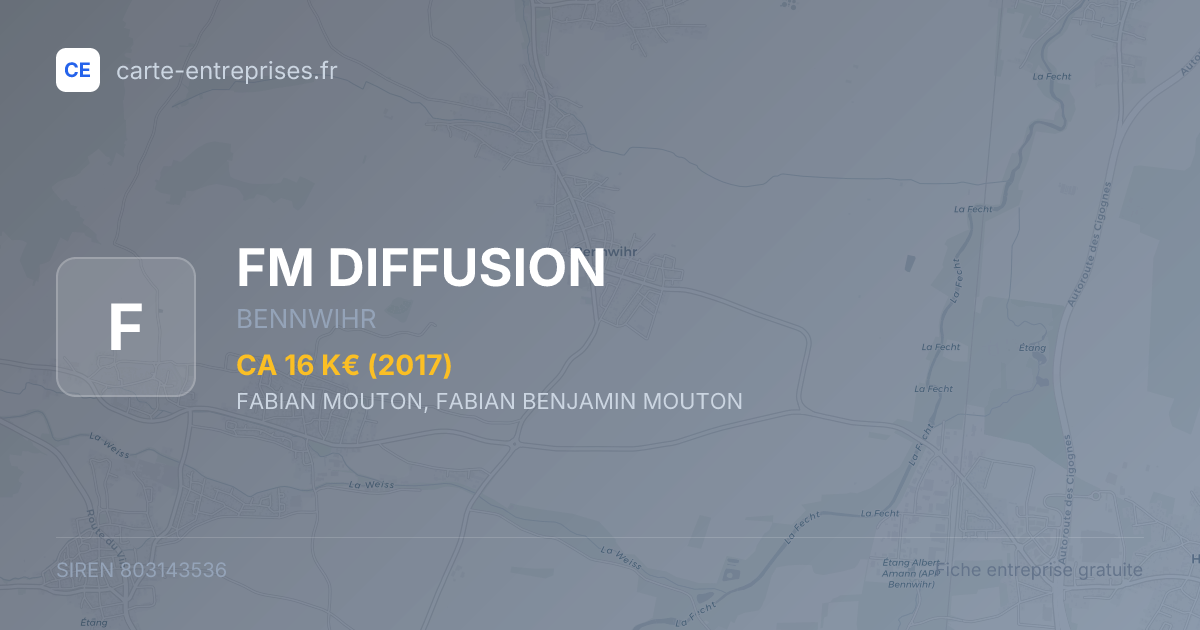 FM DIFFUSION — 803143536 — fiche entreprise