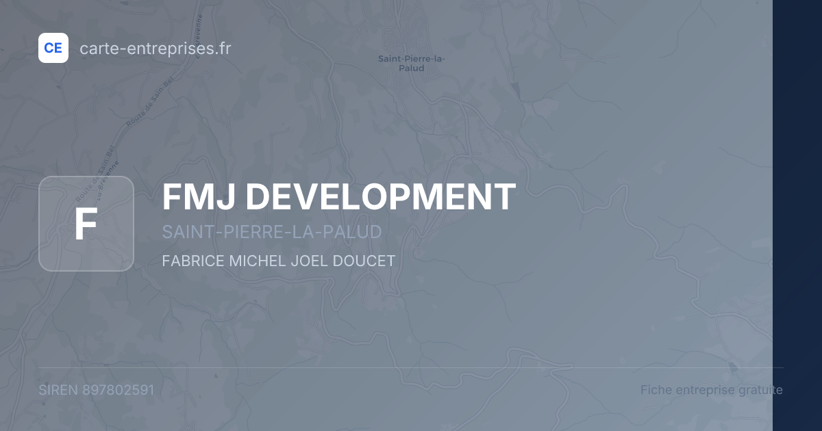 FMJ DEVELOPMENT — 897802591 — fiche entreprise
