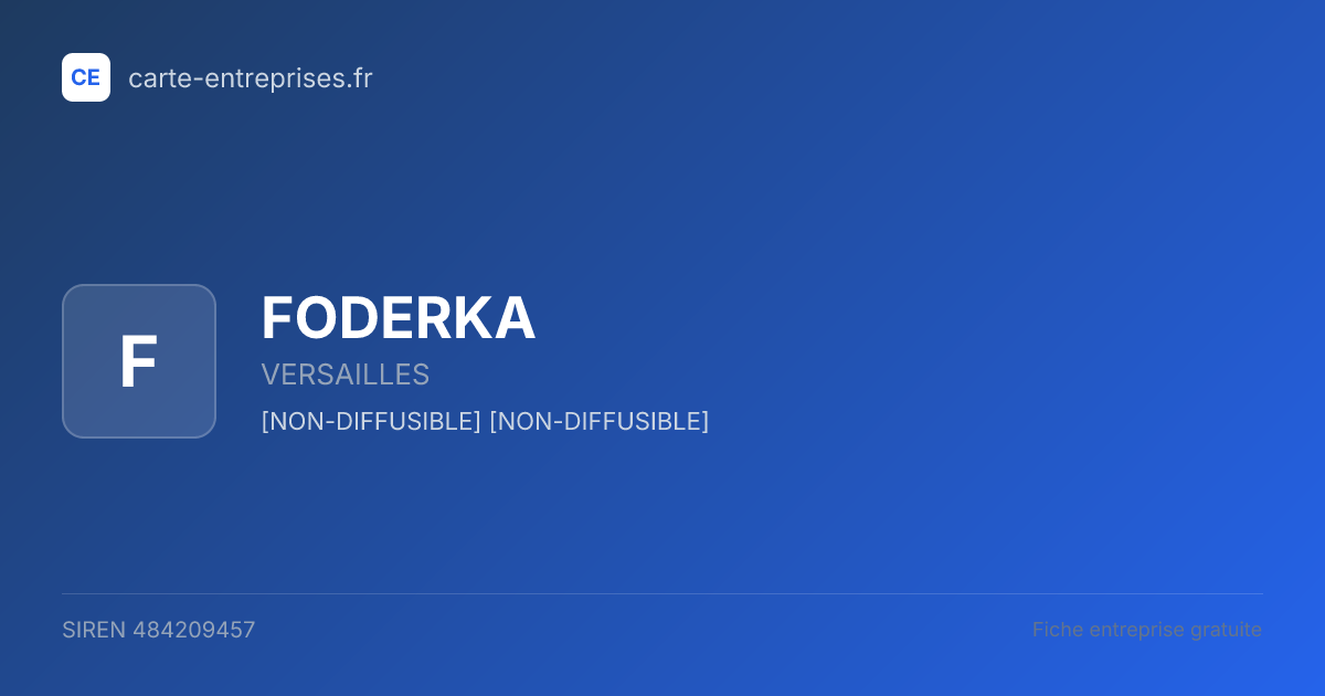 FODERKA — 484209457 — fiche entreprise