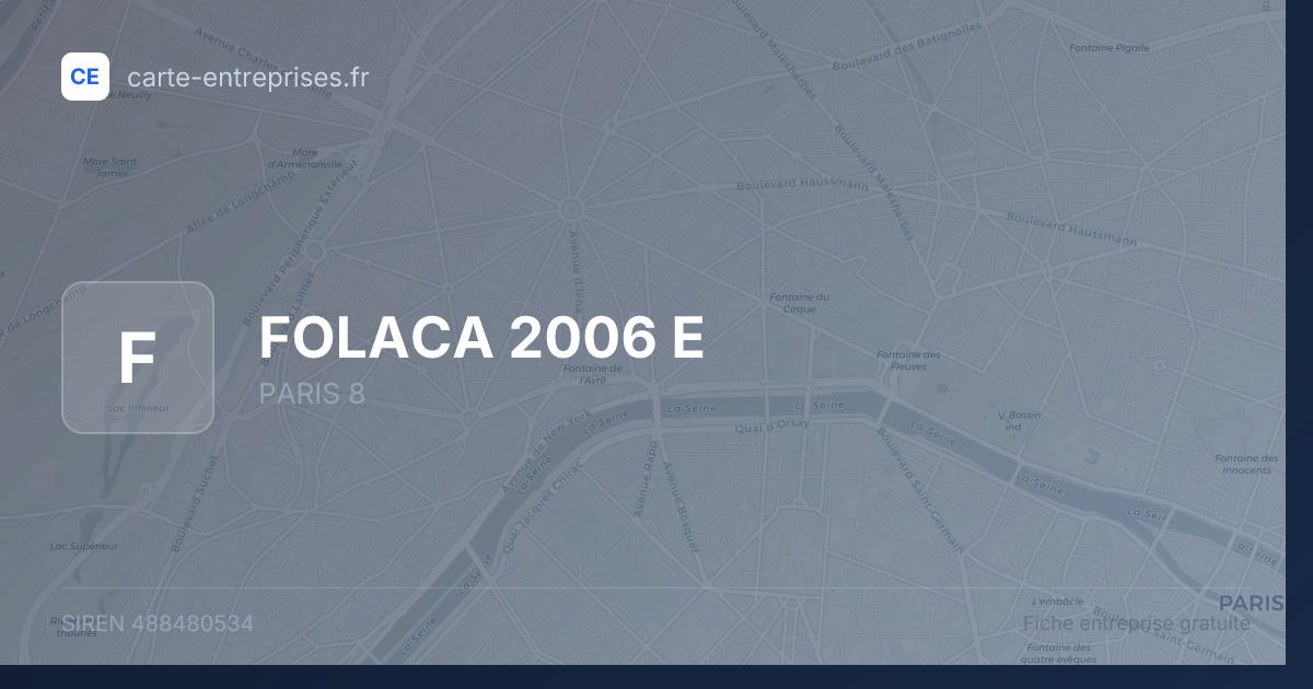 FOLACA 2006 E — 488480534 — fiche entreprise