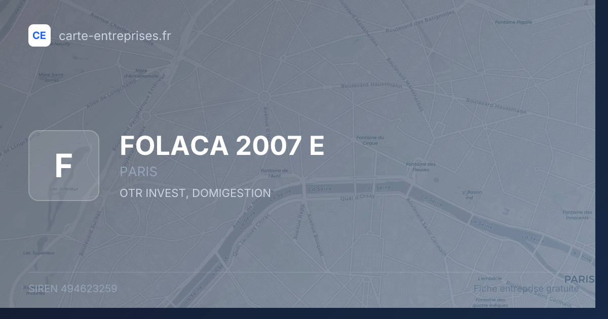 FOLACA 2007 E — 494623259 — fiche entreprise