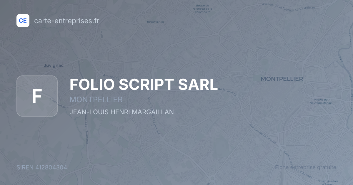 FOLIO SCRIPT SARL — 412804304 — fiche entreprise