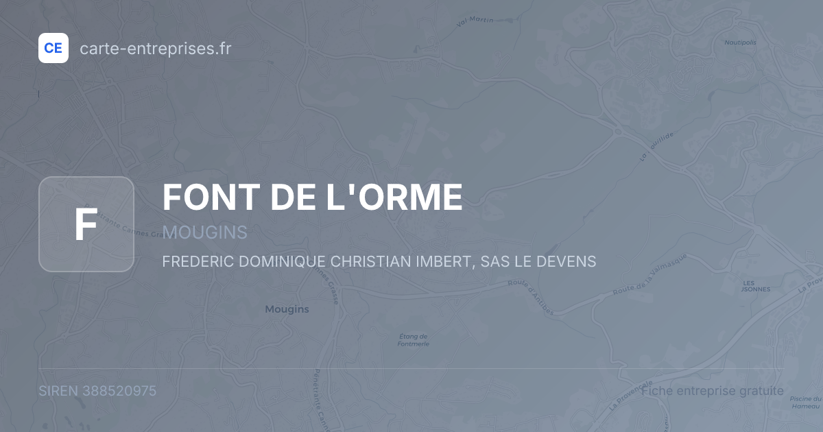 FONT DE L'ORME — 388520975 — fiche entreprise