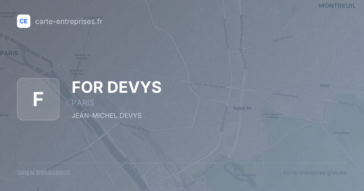 FOR DEVYS — 990808800 — fiche entreprise