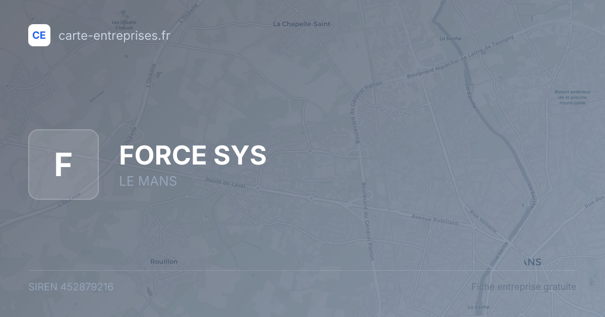 FORCE SYS — 452879216 — fiche entreprise