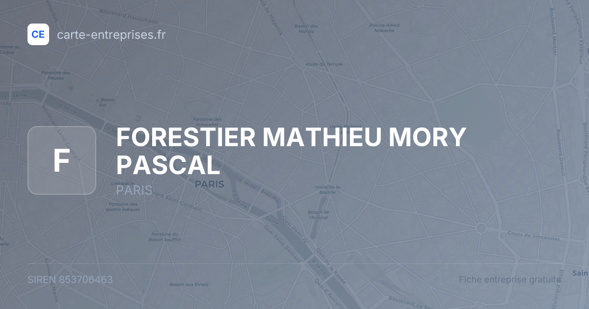 FORESTIER MATHIEU MORY PASCAL — 853706463 — fiche entreprise