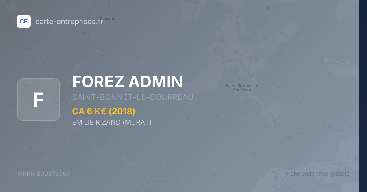 FOREZ ADMIN — 800976367 — fiche entreprise
