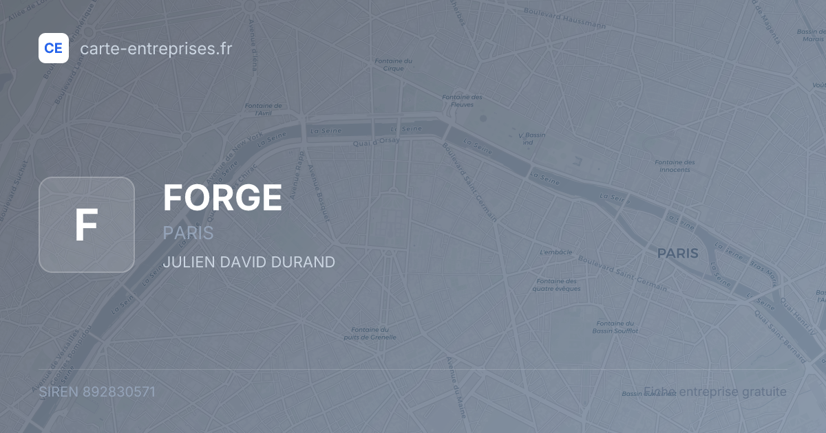 FORGE — 892830571 — fiche entreprise