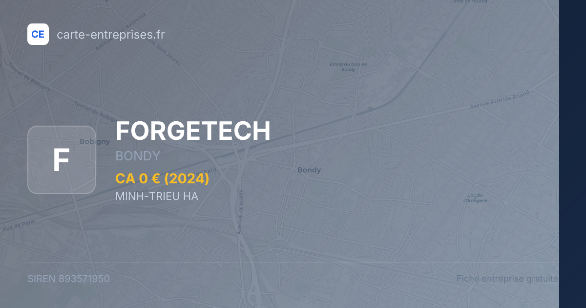 FORGETECH — 893571950 — fiche entreprise