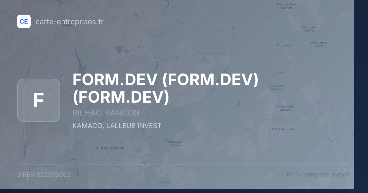 FORM.DEV (FORM.DEV) (FORM.DEV) — 822558052 — fiche entreprise