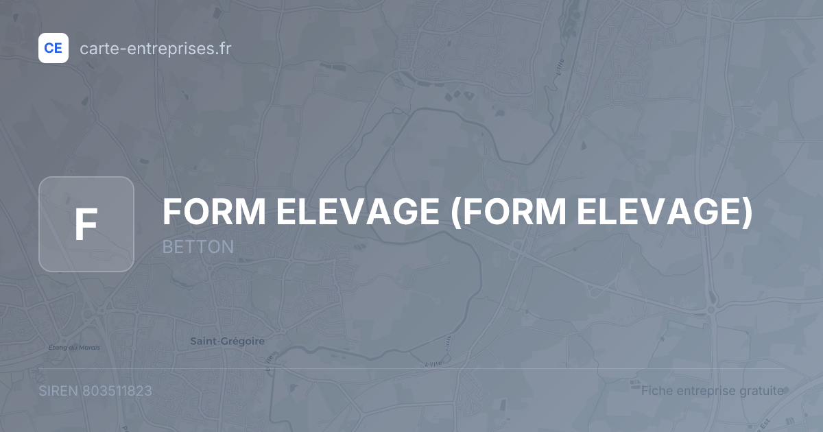 FORM ELEVAGE — 803511823 — fiche entreprise