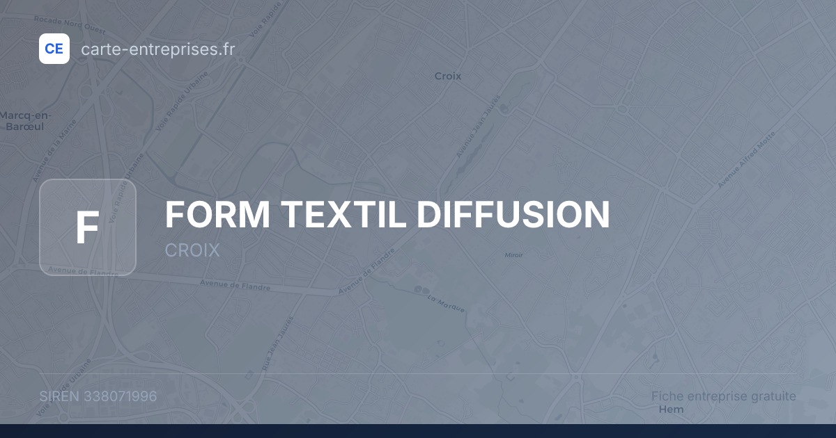FORM TEXTIL DIFFUSION — 338071996 — fiche entreprise