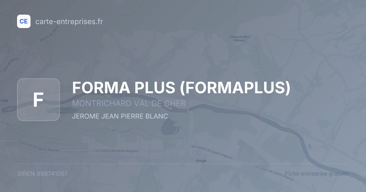 FORMA PLUS (FORMAPLUS) — 989741061 — fiche entreprise