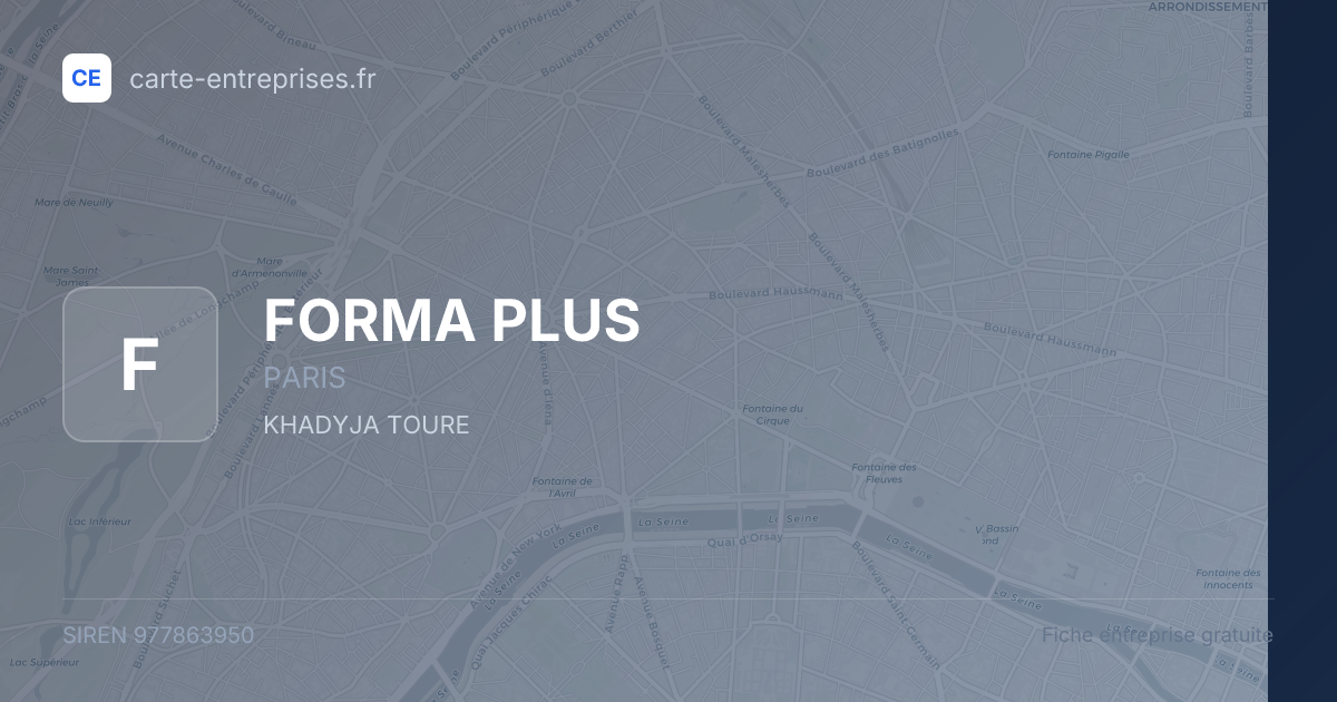 FORMA PLUS — 977863950 — fiche entreprise
