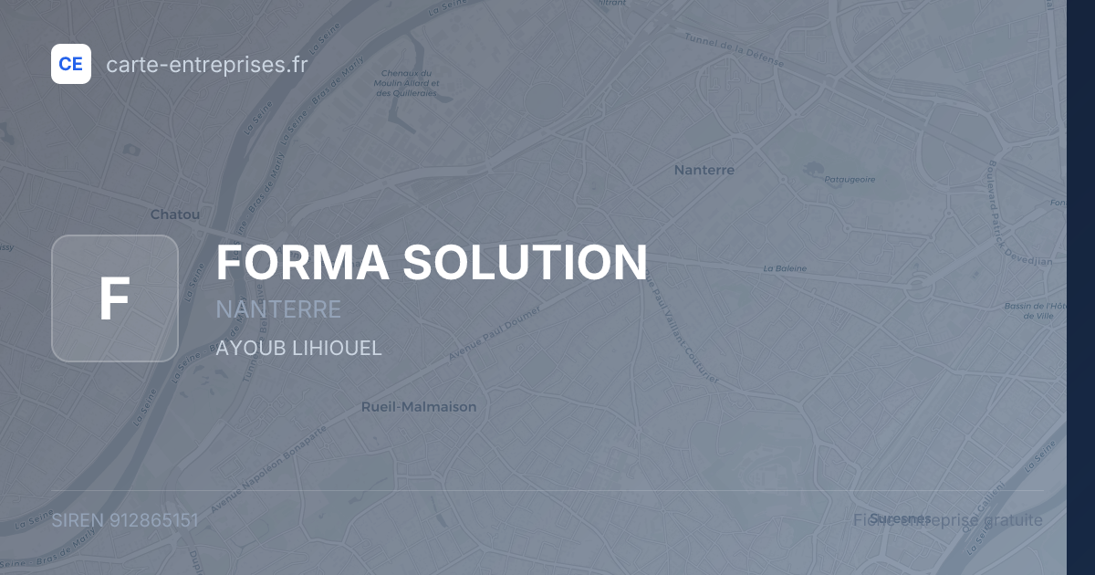 FORMA SOLUTION — 912865151 — fiche entreprise