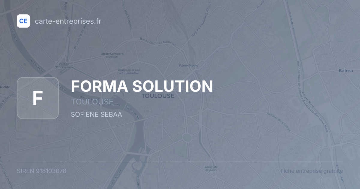 FORMA SOLUTION — 918103078 — fiche entreprise