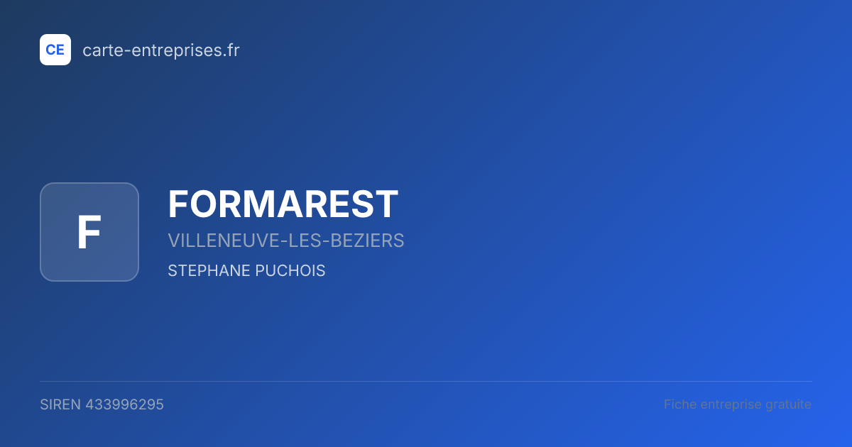 FORMAREST — 433996295 — fiche entreprise