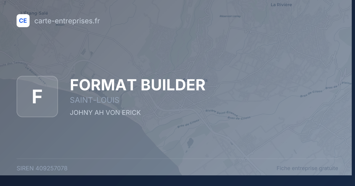 FORMAT BUILDER — 409257078 — fiche entreprise