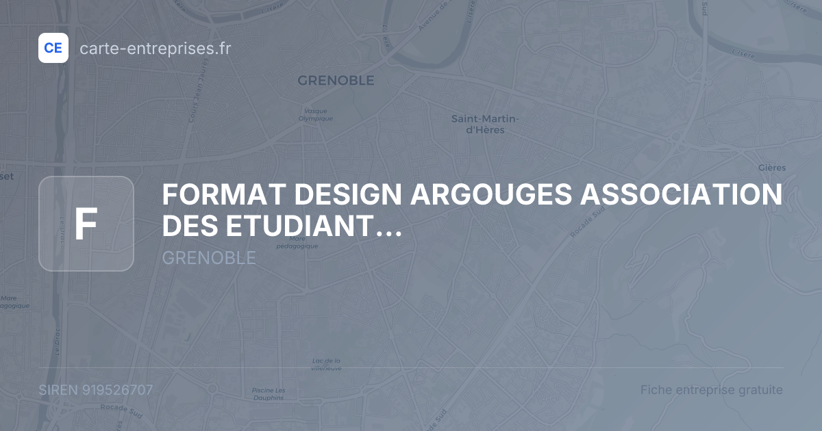 FORMAT DESIGN ARGOUGES ASSOCIATION DES ETUDIANTS DU POLE DESIGN — 919526707 — fiche entreprise