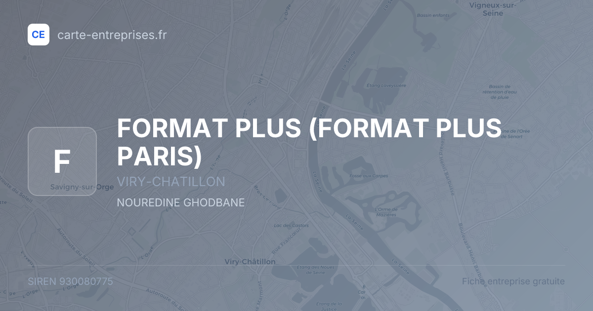 FORMAT PLUS (FORMAT PLUS PARIS) — 930080775 — fiche entreprise