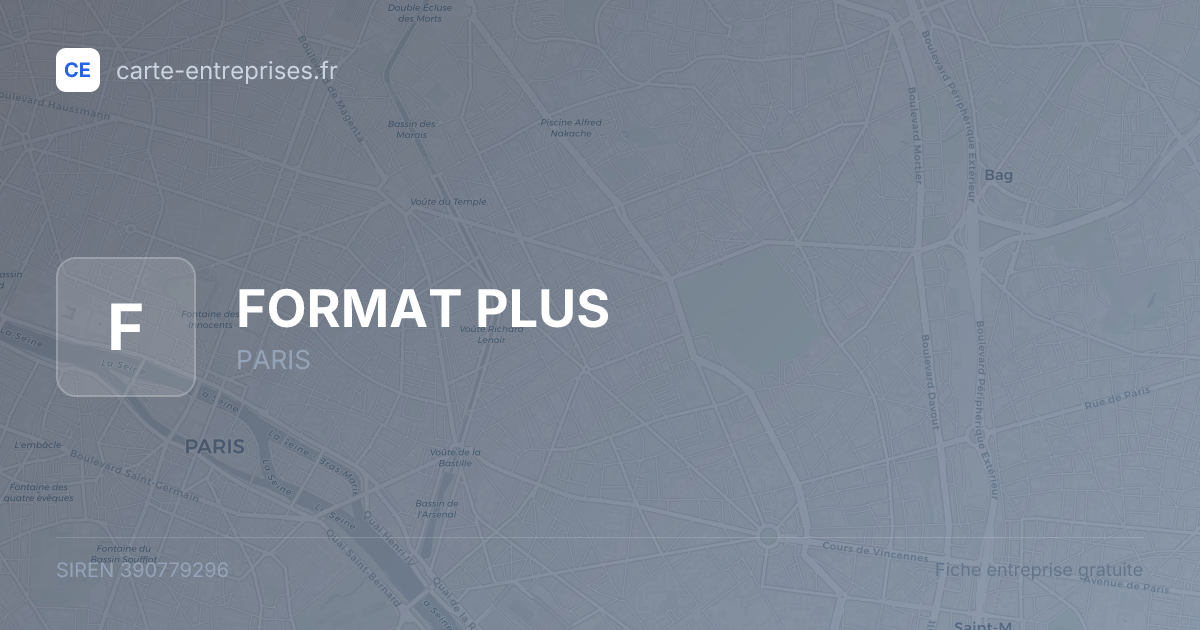 FORMAT PLUS — 390779296 — fiche entreprise
