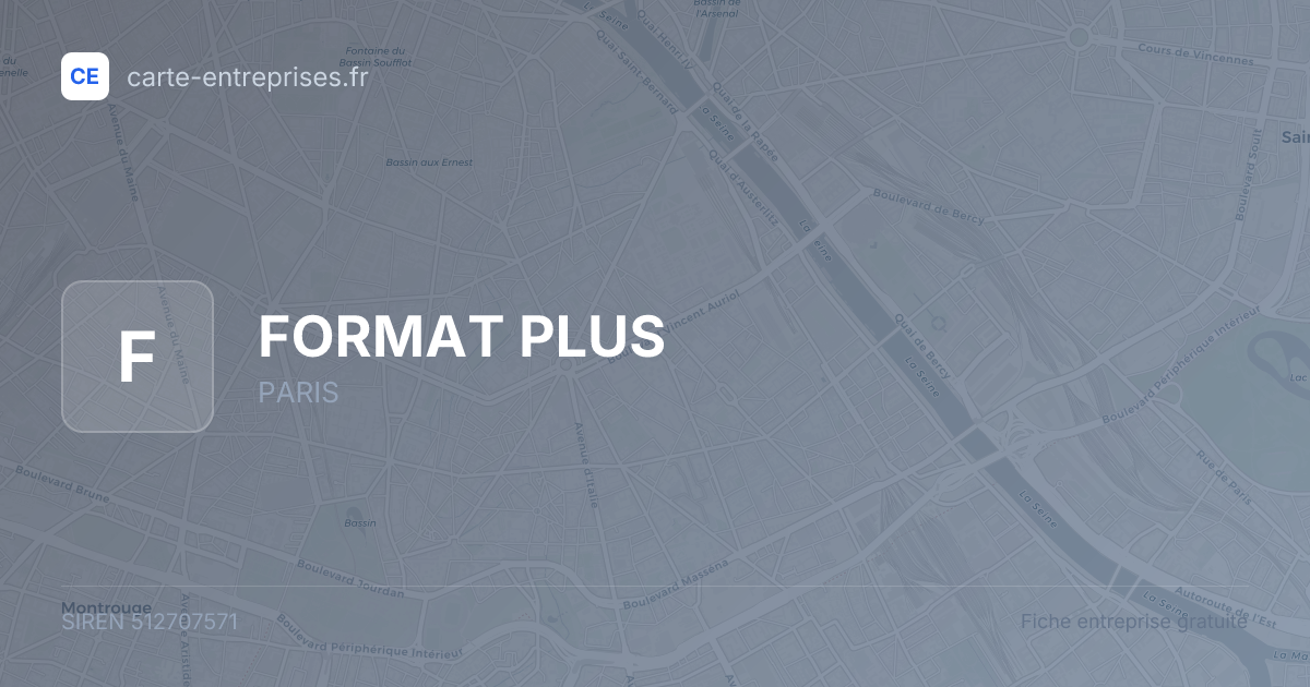 FORMAT PLUS — 512707571 — fiche entreprise