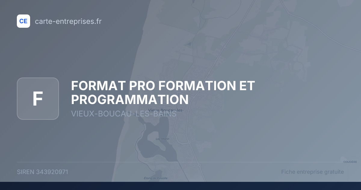 FORMAT PRO FORMATION ET PROGRAMMATION — 343920971 — fiche entreprise