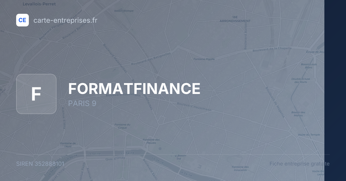 FORMATFINANCE — 352888101 — fiche entreprise