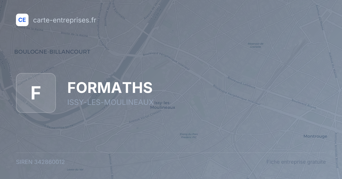 FORMATHS — 342860012 — fiche entreprise