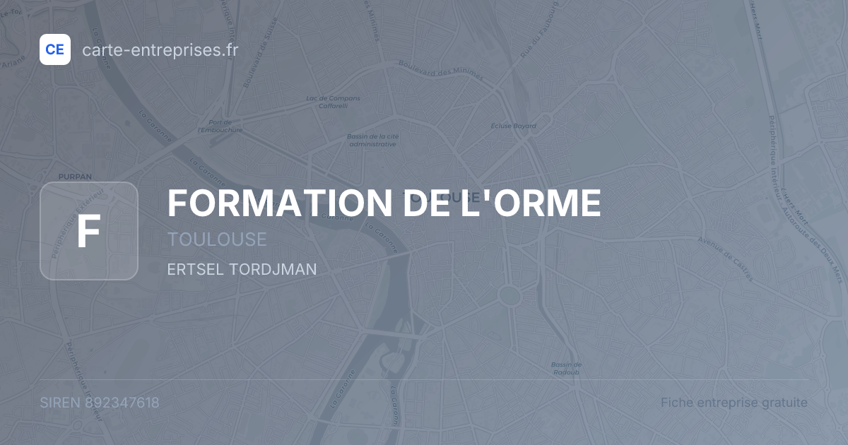 FORMATION DE L'ORME — 892347618 — fiche entreprise