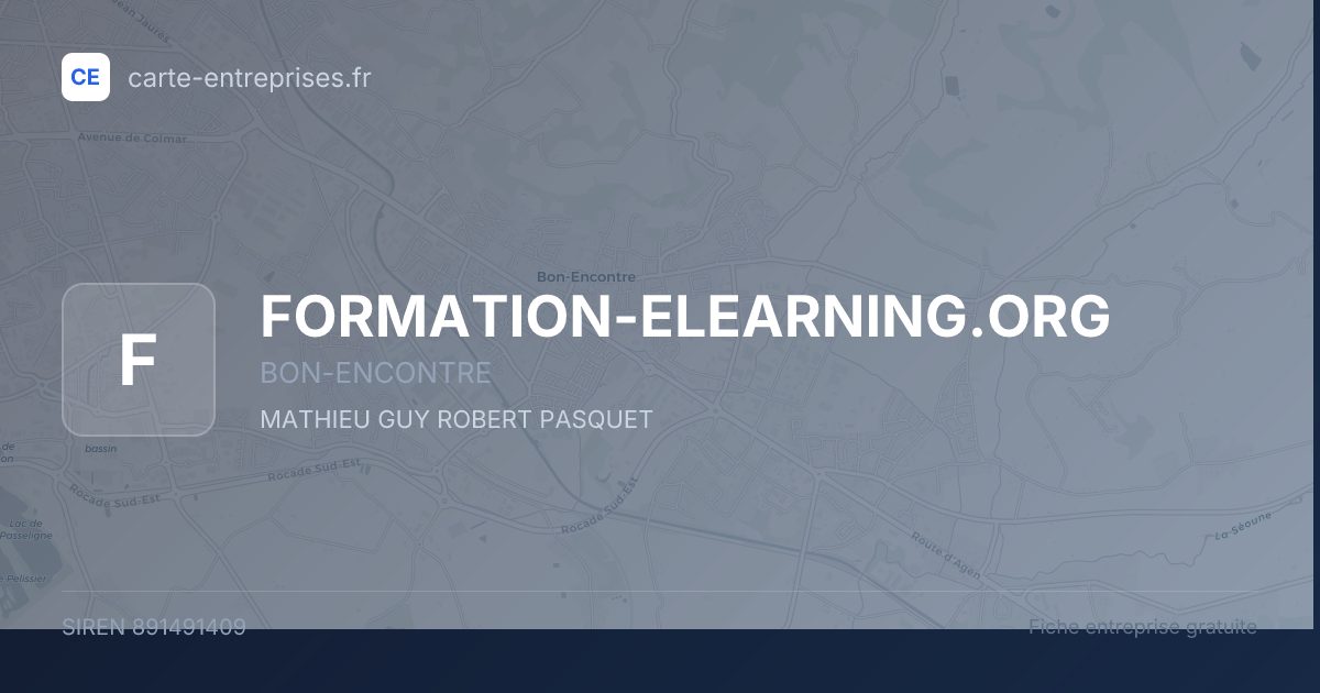 FORMATION-ELEARNING.ORG — 891491409 — fiche entreprise