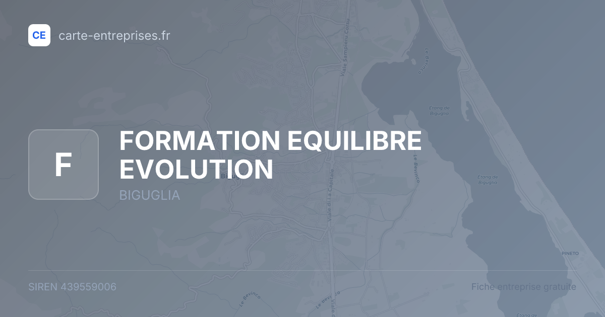 FORMATION EQUILIBRE EVOLUTION — 439559006 — fiche entreprise