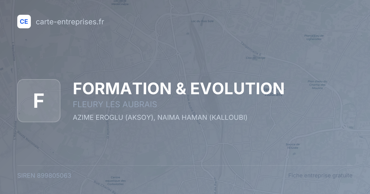FORMATION & EVOLUTION — 899805063 — fiche entreprise