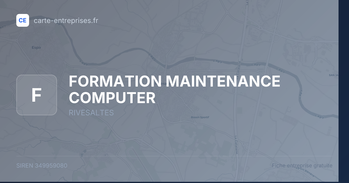 FORMATION MAINTENANCE COMPUTER — 349959080 — fiche entreprise