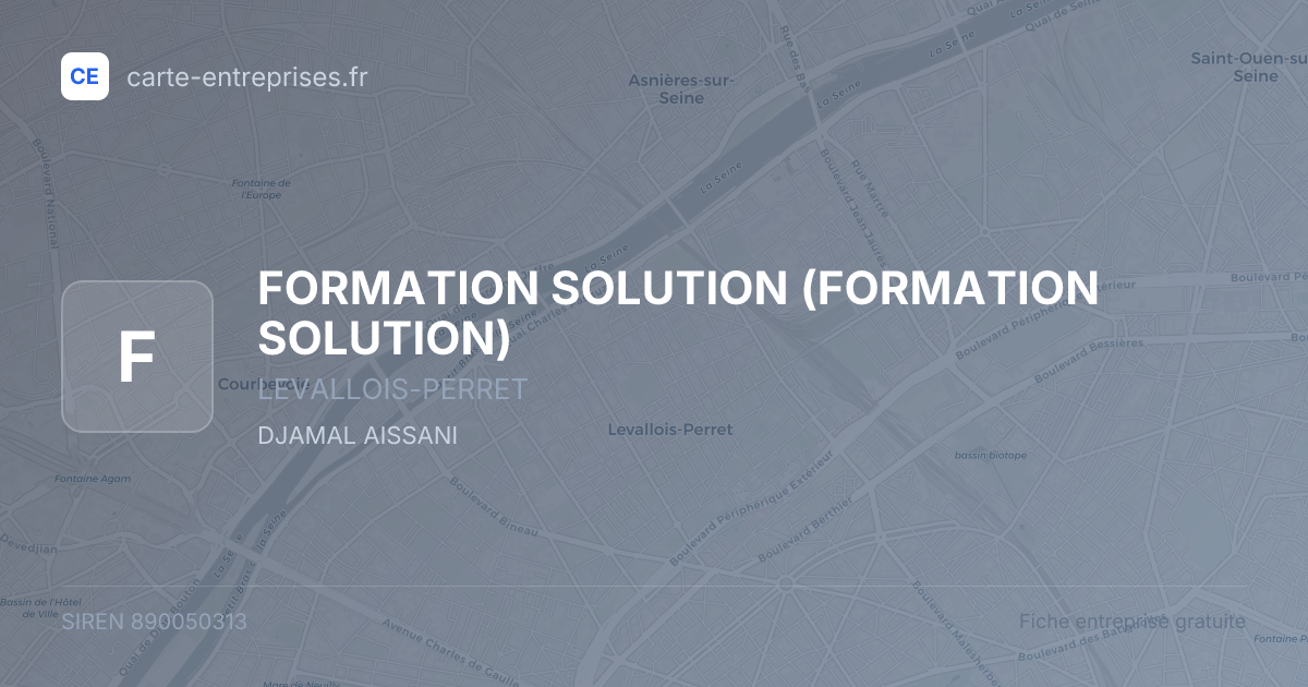 FORMATION SOLUTION — 890050313 — fiche entreprise