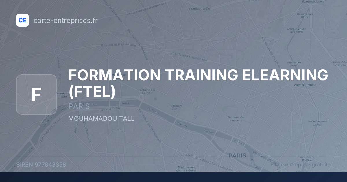 FORMATION TRAINING ELEARNING (FTEL) — 977843358 — fiche entreprise