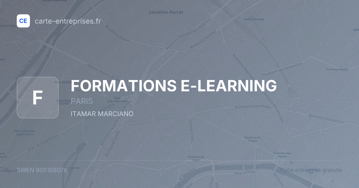 FORMATIONS E-LEARNING — 905168076 — fiche entreprise