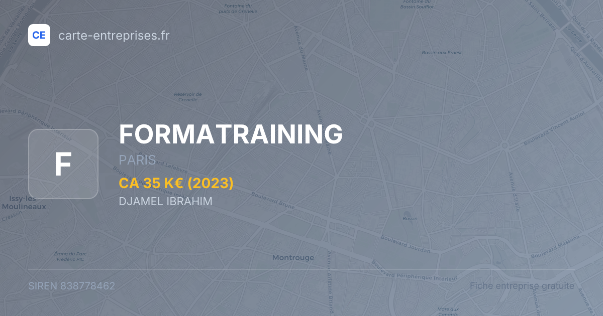 FORMATRAINING — 838778462 — fiche entreprise