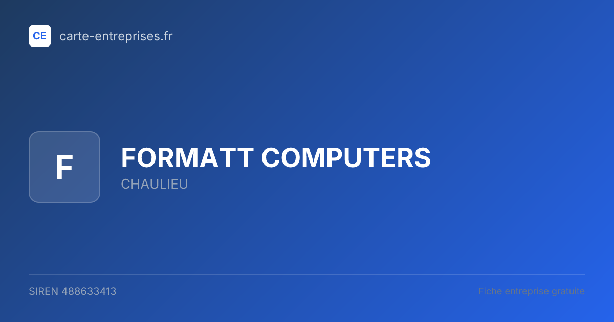FORMATT COMPUTERS — 488633413 — fiche entreprise