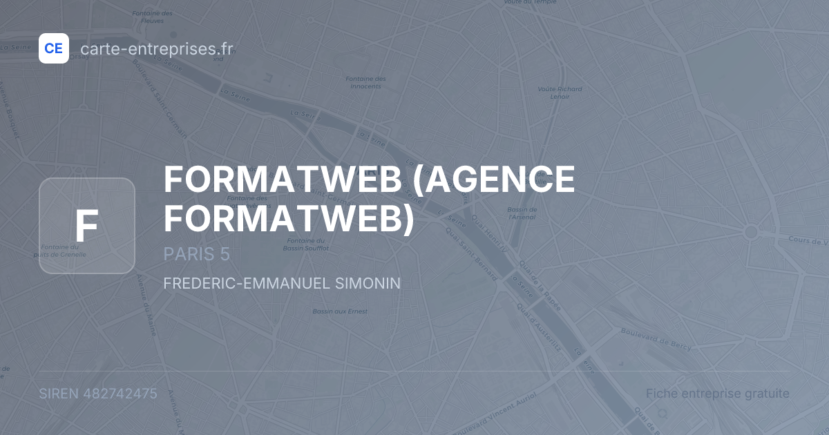 FORMATWEB (AGENCE FORMATWEB) — 482742475 — fiche entreprise