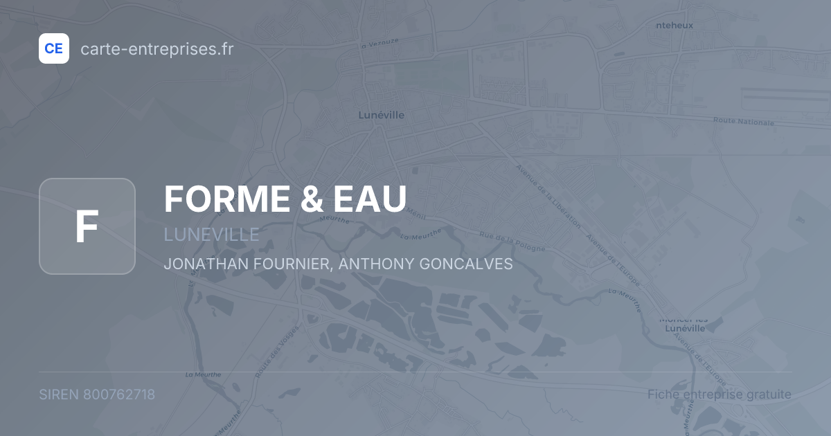 FORME & EAU — 800762718 — fiche entreprise