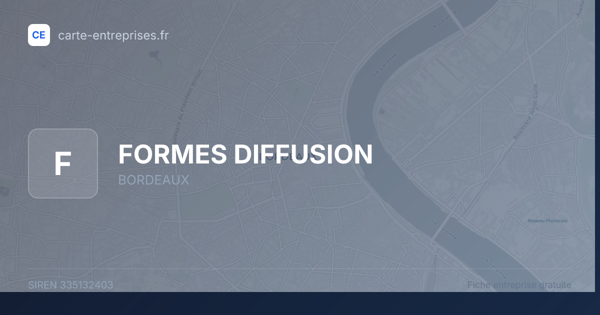 FORMES DIFFUSION — 335132403 — fiche entreprise