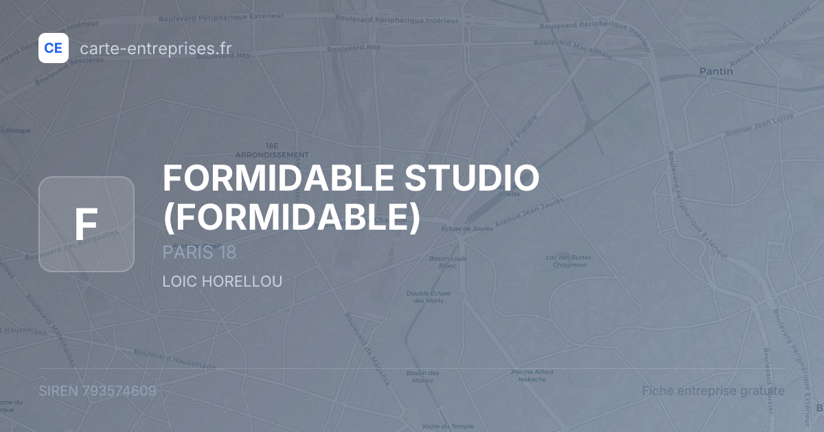 FORMIDABLE STUDIO (FORMIDABLE) — 793574609 — fiche entreprise