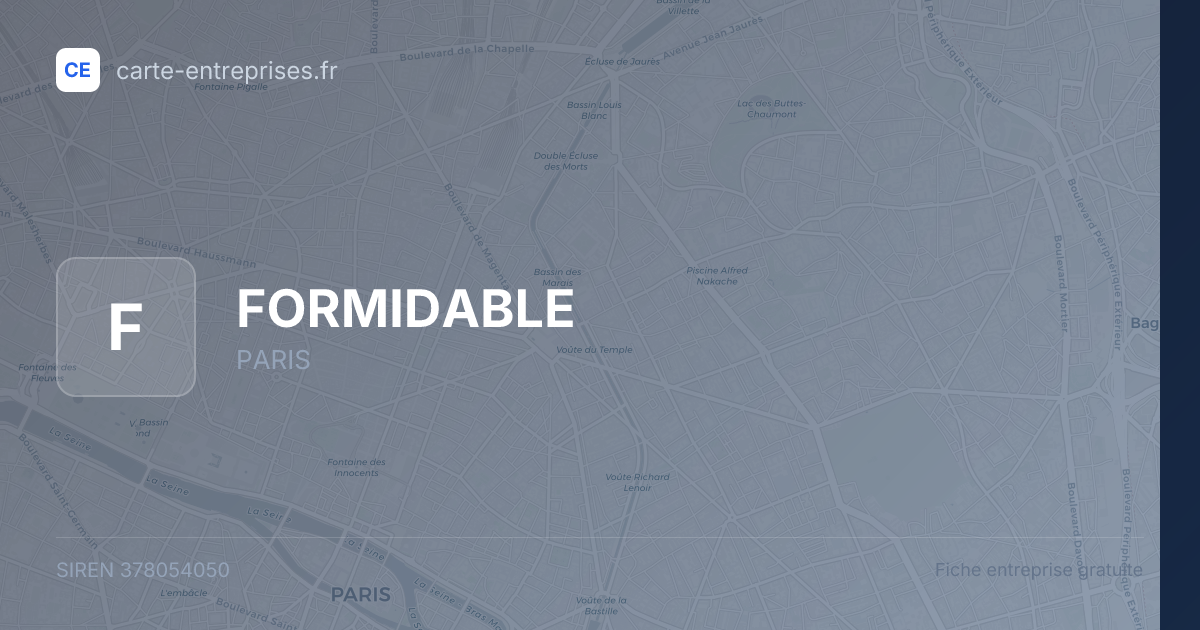 FORMIDABLE — 378054050 — fiche entreprise