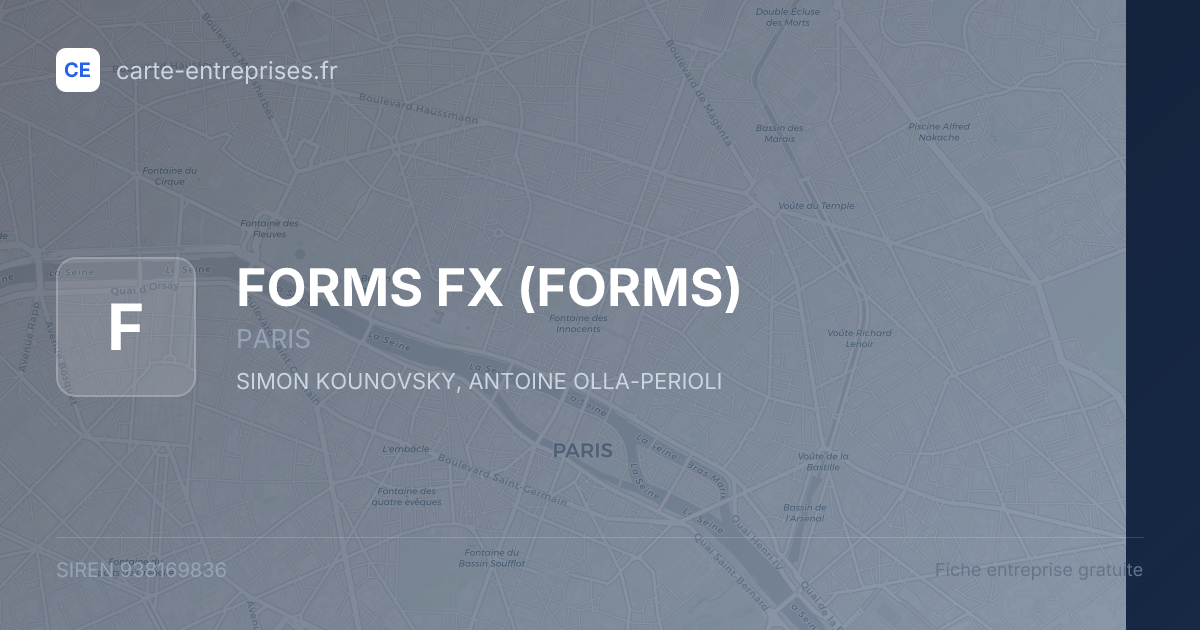 FORMS FX (FORMS) — 938169836 — fiche entreprise