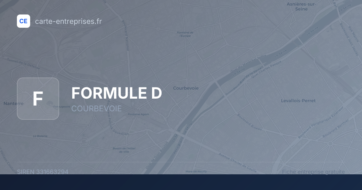 FORMULE D — 331663294 — fiche entreprise