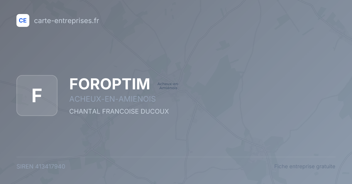 FOROPTIM — 413417940 — fiche entreprise