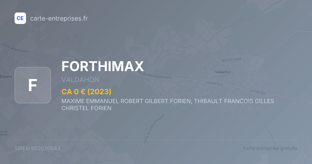 FORTHIMAX — 902020643 — fiche entreprise