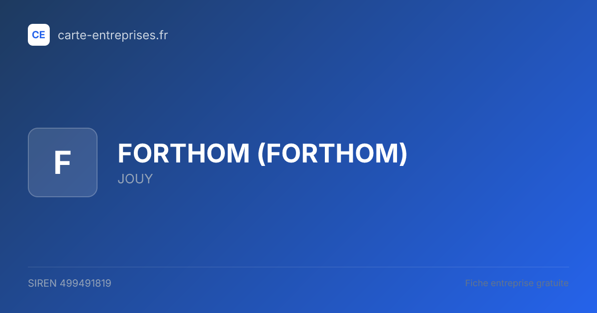 FORTHOM — 499491819 — fiche entreprise