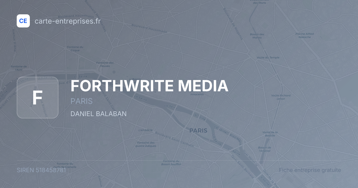 FORTHWRITE MEDIA — 518458781 — fiche entreprise